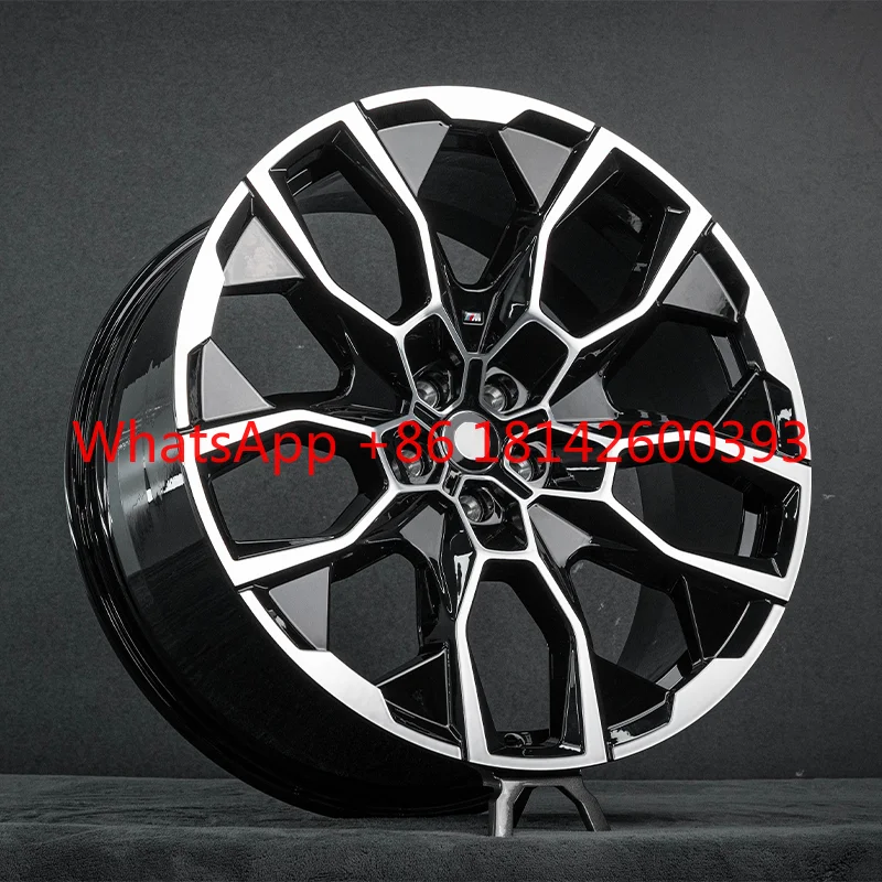 New Design Black Machine Silver Face Wheels Aluminum Alloy Forged Wheels 17inch 18inch 19inch  Gloss Black With Machined Face