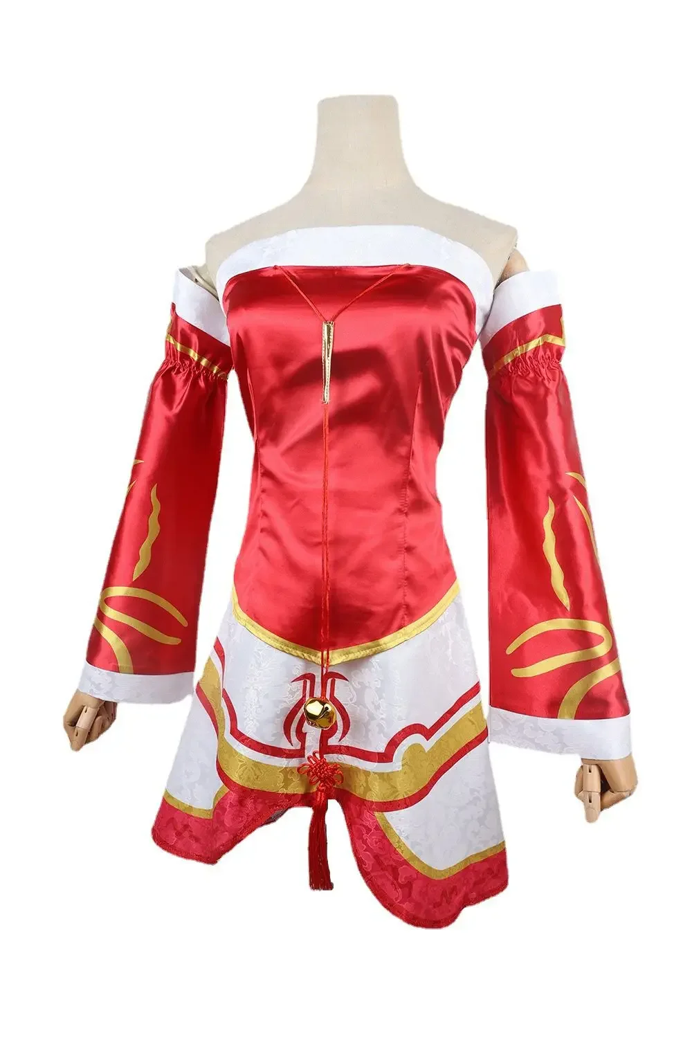 Game LOL Ahri Nine Tailed Fox Role Playing Costume Wig Anime Sexy Woman Red Dress Christmas Carnival Party Kimono Uniform Set