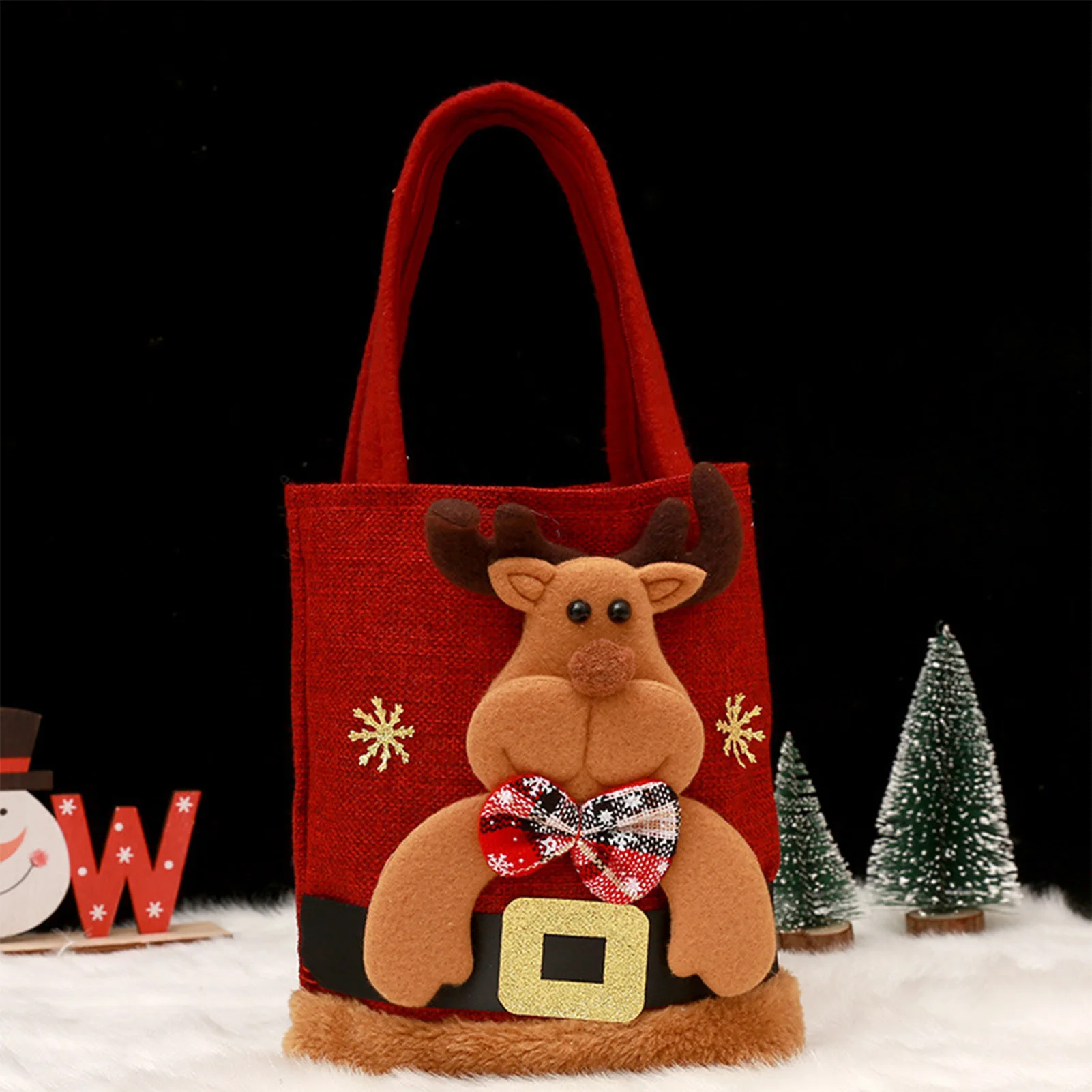 Christmas Gift Bags Cute Holiday Party Favor Pouches for Kids Family Festive Supplies Durable Cloth Candy Gifts Wrapping Bag