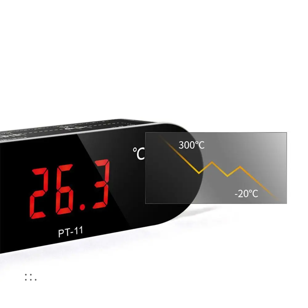 Resistance -20~300℃ Embedded Thermometer Lightweight 12 V/ 85～250 V Digital Thermometer with Probe PT-11 Embedded