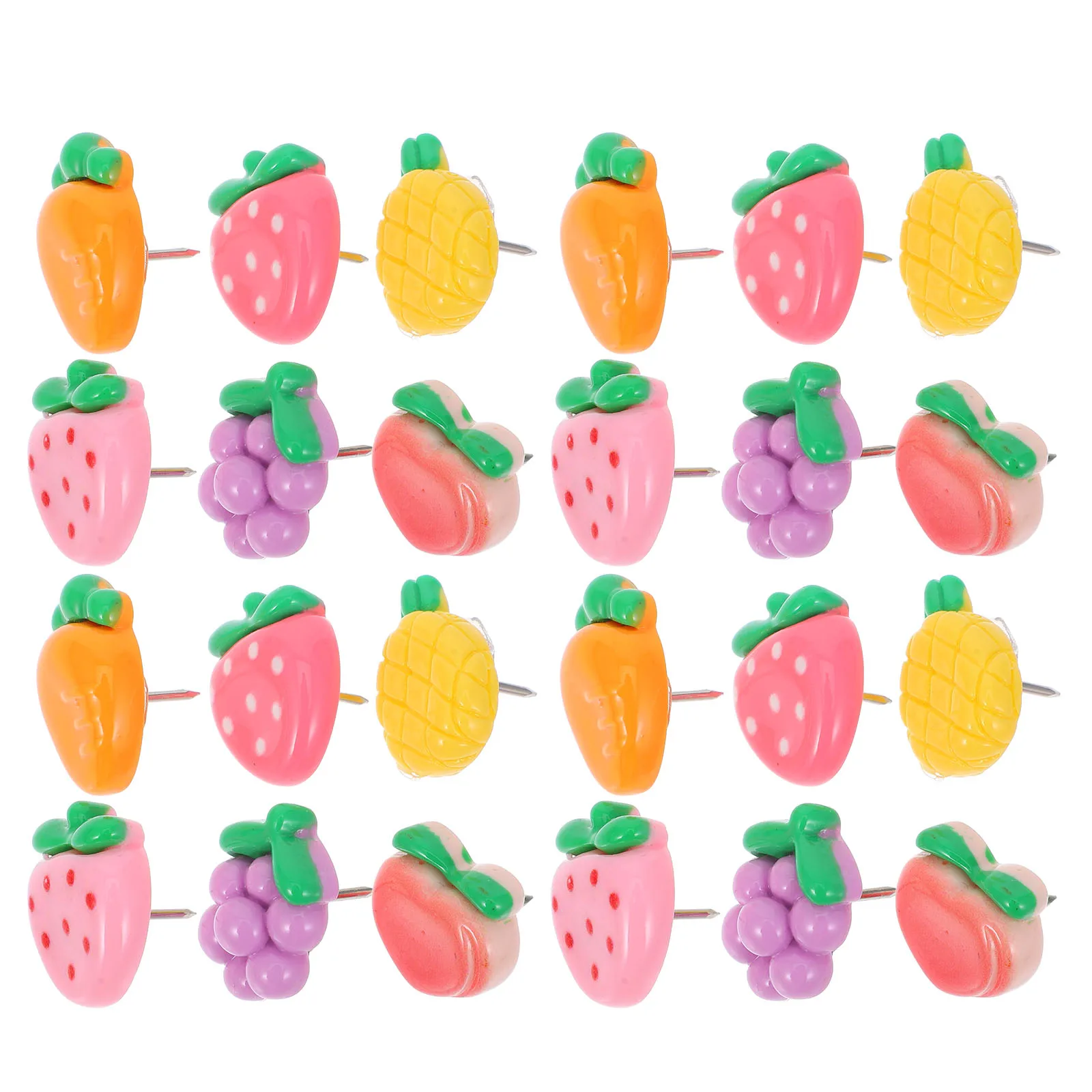 

30 Pcs Vegetables and Fruits Pushpin Bulletin Board Accessories Cork Supplies Metal Pins Clothes for Classroom Decorative