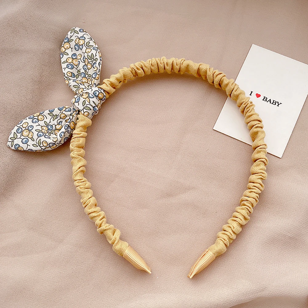 

Retro Cloth Rabbit Ears Flowers Printed Hairband Bowknot Headband Hair Accessories Hair Hoops