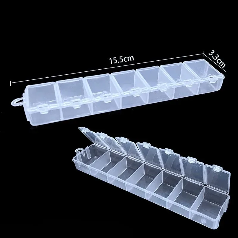 Caixa De Armazenamento De Jóias De Plástico Transparente, compartimento, Recipiente Ajustável, Caixas, Contas, Anel, Brinco, Caso Organizador, 8