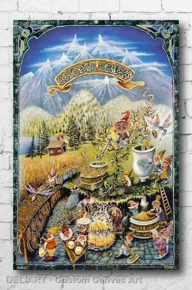 

GNOME BREW - DUBOIS ART Canvas Poster Custom Size Available Room Decoration Home Decor Wall
