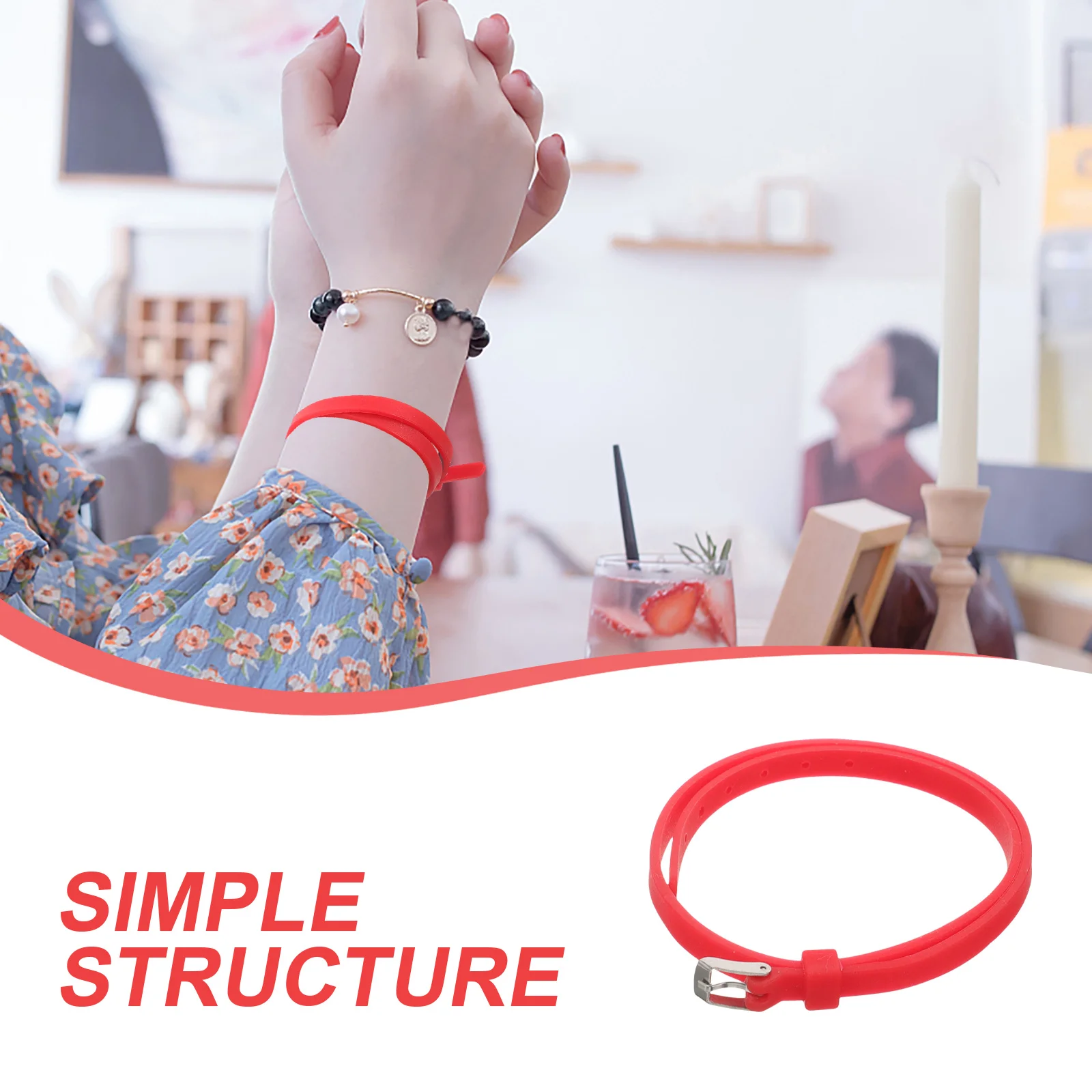 

5Pcs Silicone Bracelets Adjustable Buckle Colorful Stretch Wristbands for Outdoor Festival Party Wrist Charm Unisex Fashionable