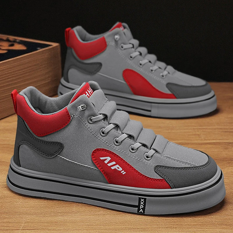 

Новые мужские туфли весна-осень 2025 – низкие кожаные модные трендовые кроссовки для бега и повседневной носки без шнурков