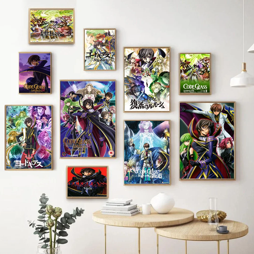 Code Geass Whitepaper Poster Retro Kraft Paper Sticker DIY Room Bar Cafe Vintage Decorative Painting