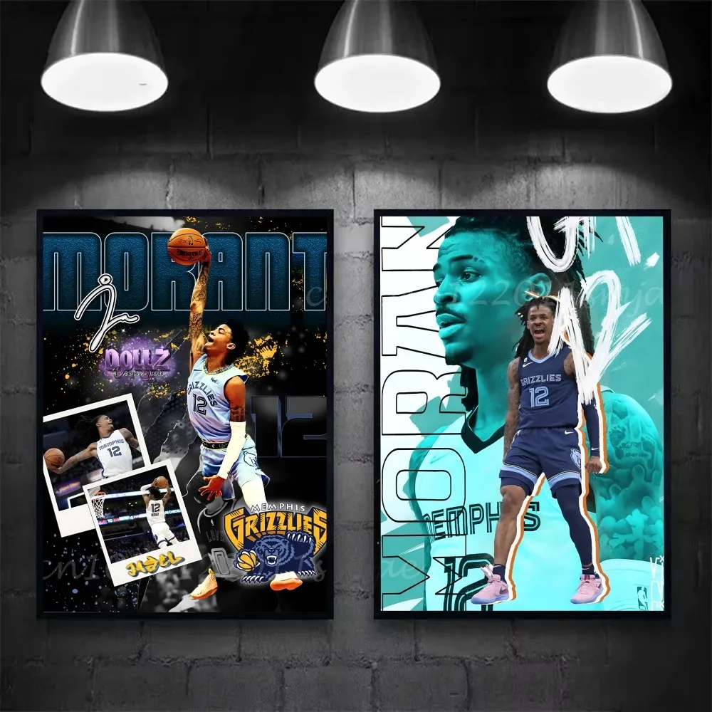 1 قطعة ملصق JA MORANT فني ذاتي اللصق مقاوم للماء ملصق ورقي مقهى بار ديكور جدران الغرفة