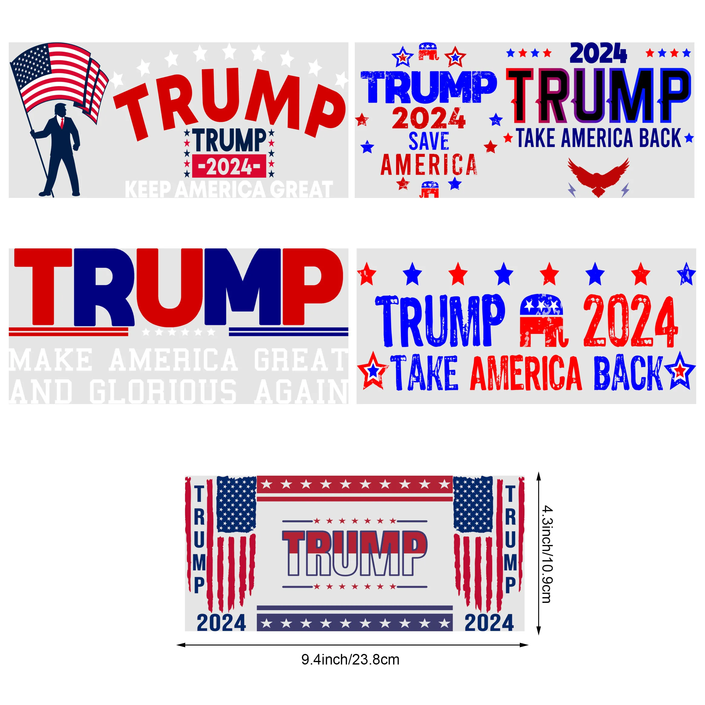 5 Sheets Trump UV DTF Cup Wrap,Sport DTF Transfer Stickers for Glass Cup,Waterproof 2024 Rub on Transfers for 16 oz Glass,Mugs