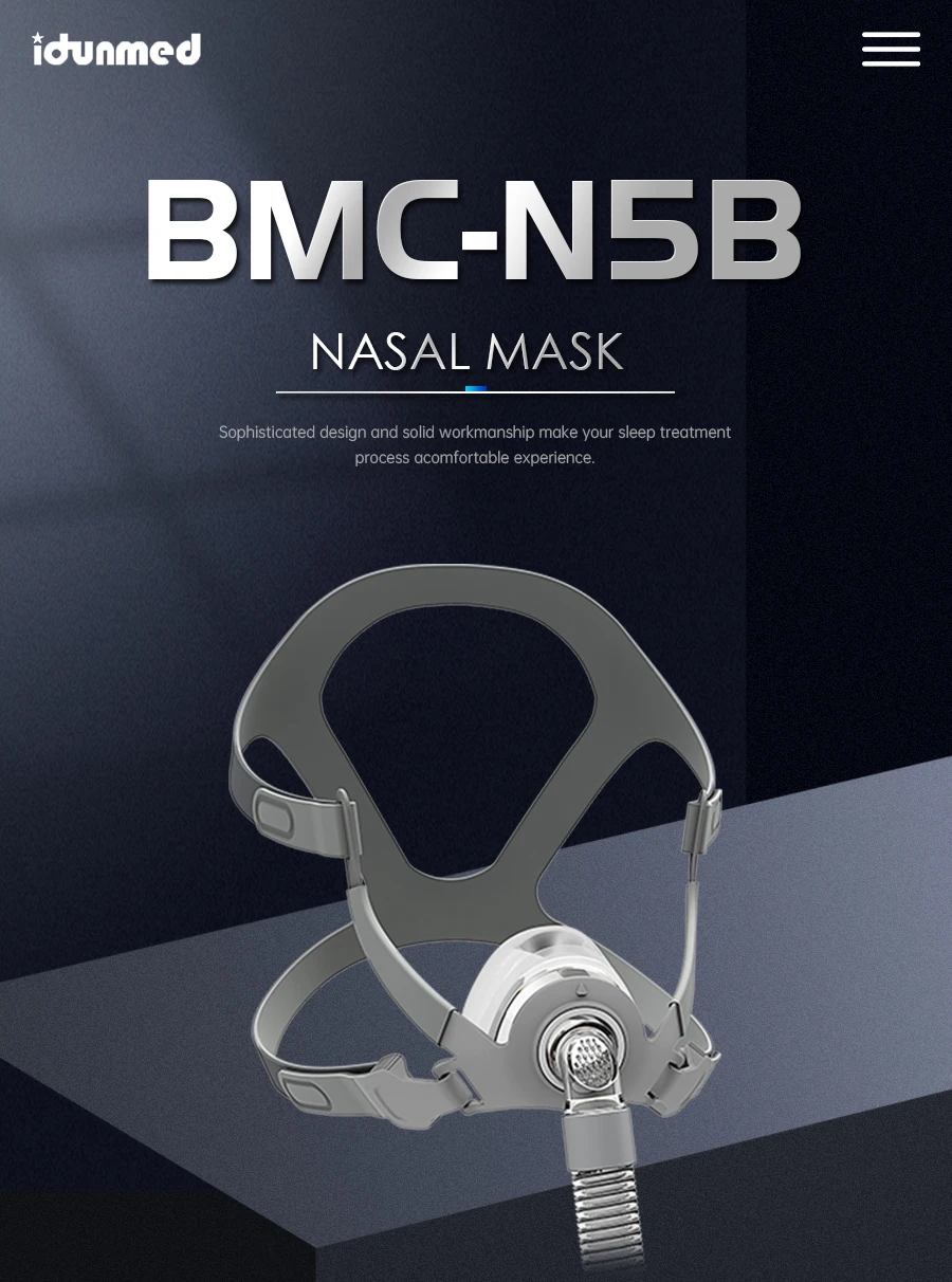 BMC CPAP Nasal Mask Full Face Mask With Tube Adjustable Strap Respirator For Travel CPAP Machine Anti Snoring Stopper Solution