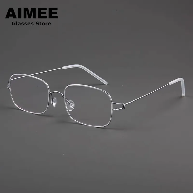 

Denmark Brand Titanium Rim Glasses Frame Square Business Men Women Screwless Prescription Eyeglasses Myopia Optical Eyewear Gafa