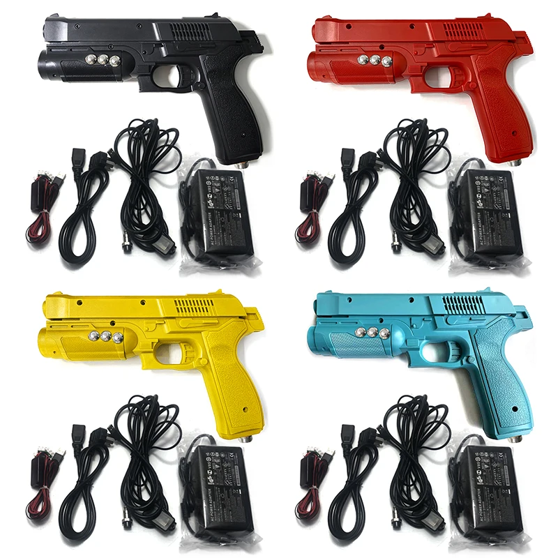 

USB Arcade Light Gun Time Crisis 4 For PC Arcade Game Accessory With 4 LED Sensor Installed On Monitor Coin Operated Game Parts