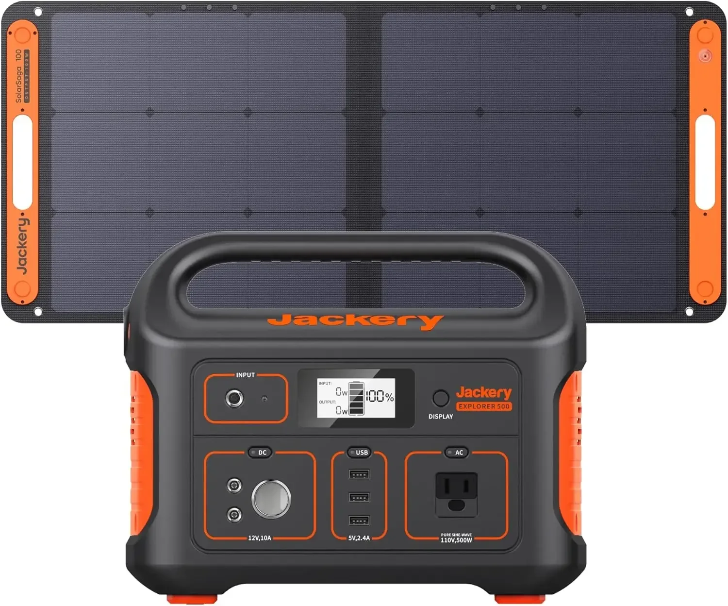 Solar Generator Explorer 500 518Wh Portable Power Station Mobile Lithium Battery Pack with 100 for RV Road Trip Camping