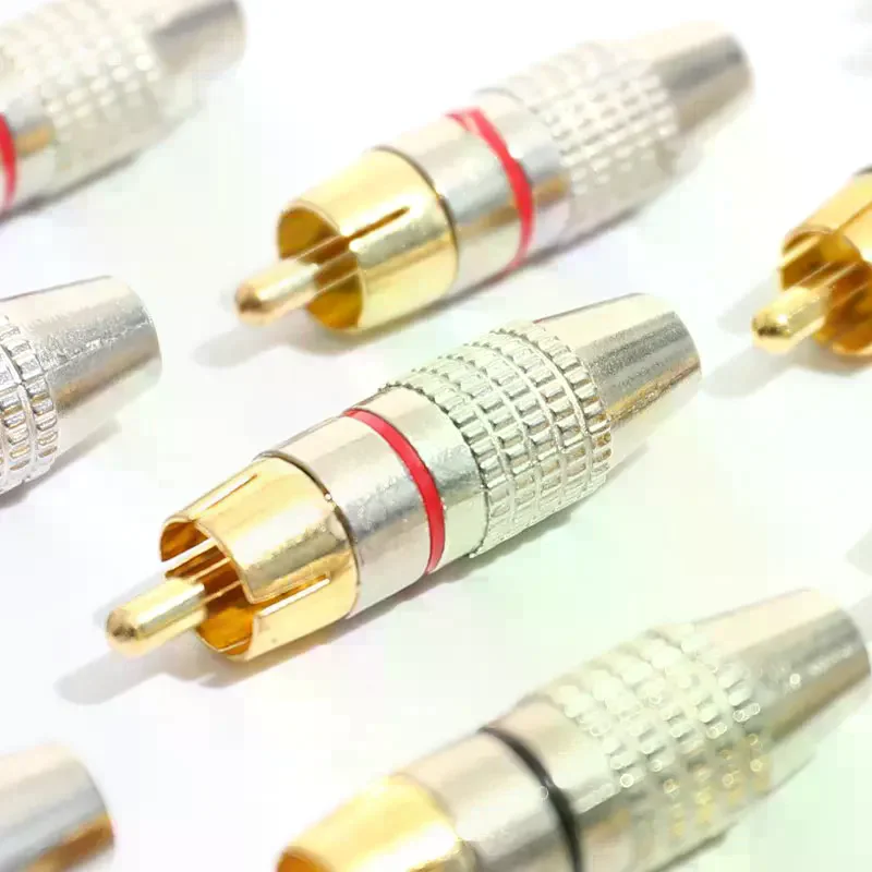 10pcs    Male Connector Non Solder plug Adapter for Audio Cable Plug Video CCTV camera Solder-Free High Quantity