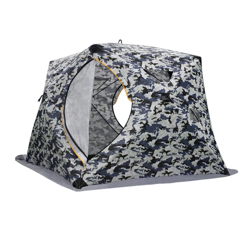 Outdoor camping, windproof and warm ice fishing tent, thickened winter portable automatic fishing tent
