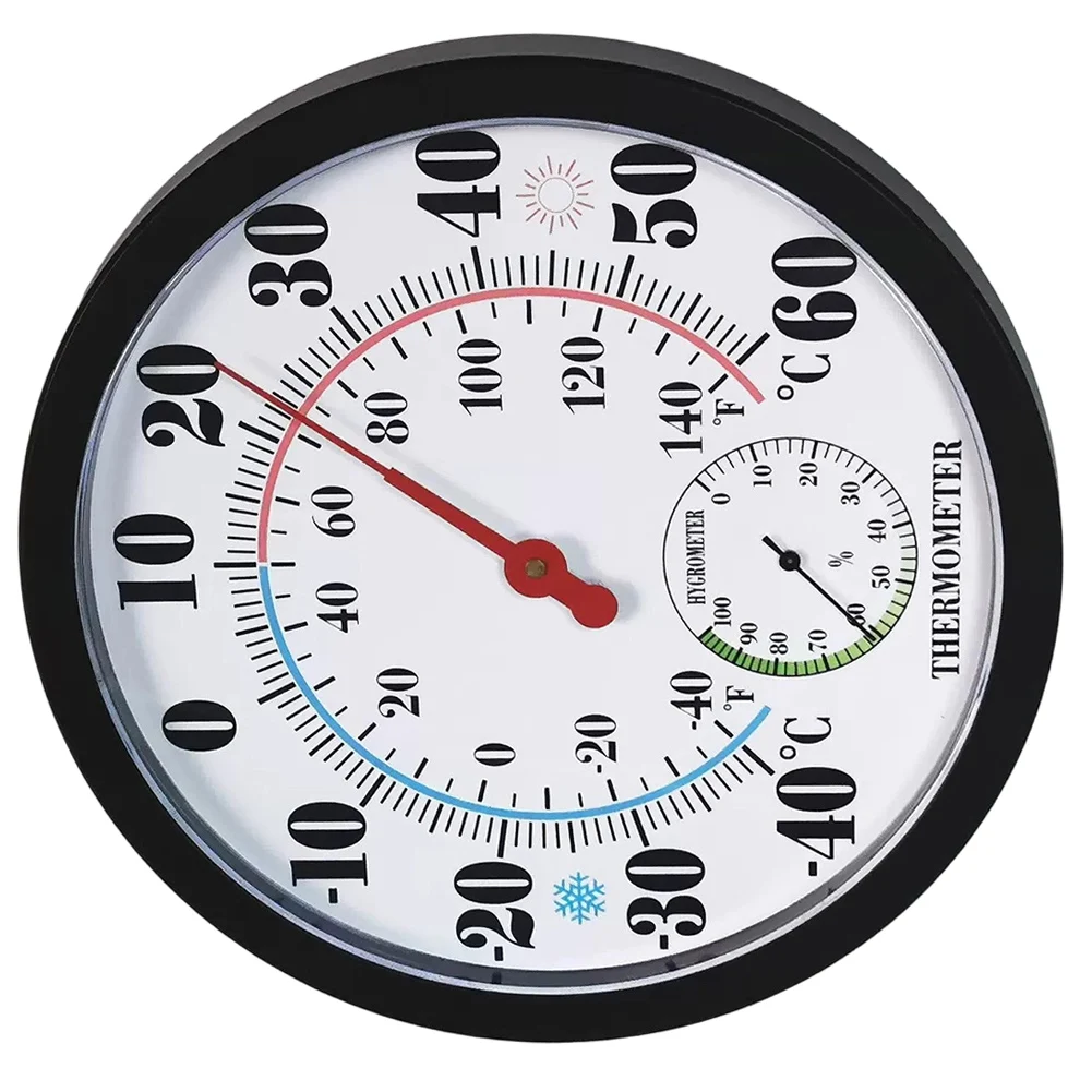 1 Piece 2 In 1 Hygrometer Temperature Humidity Meter Plastic Indoor Outdoor Garden Home Monitoring Tool