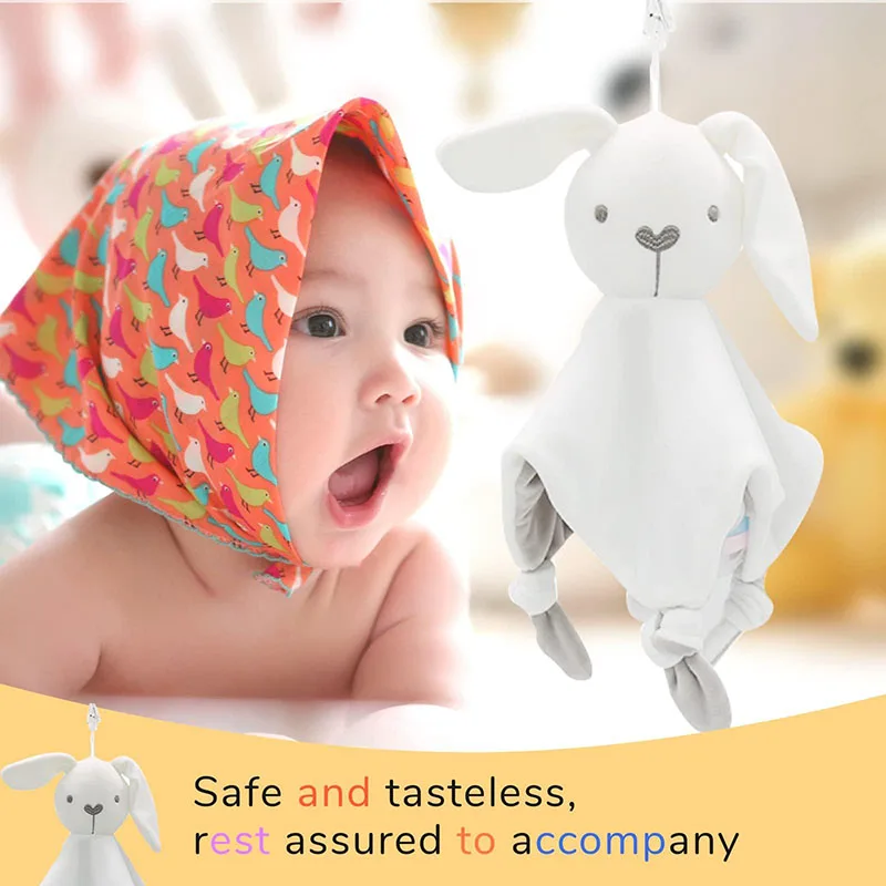 Serviette de bave douce et apaisante de dessin animé, mouchoir pour bébé animal avec papier sonore, peut boucher sur une serviette, poupée jouet