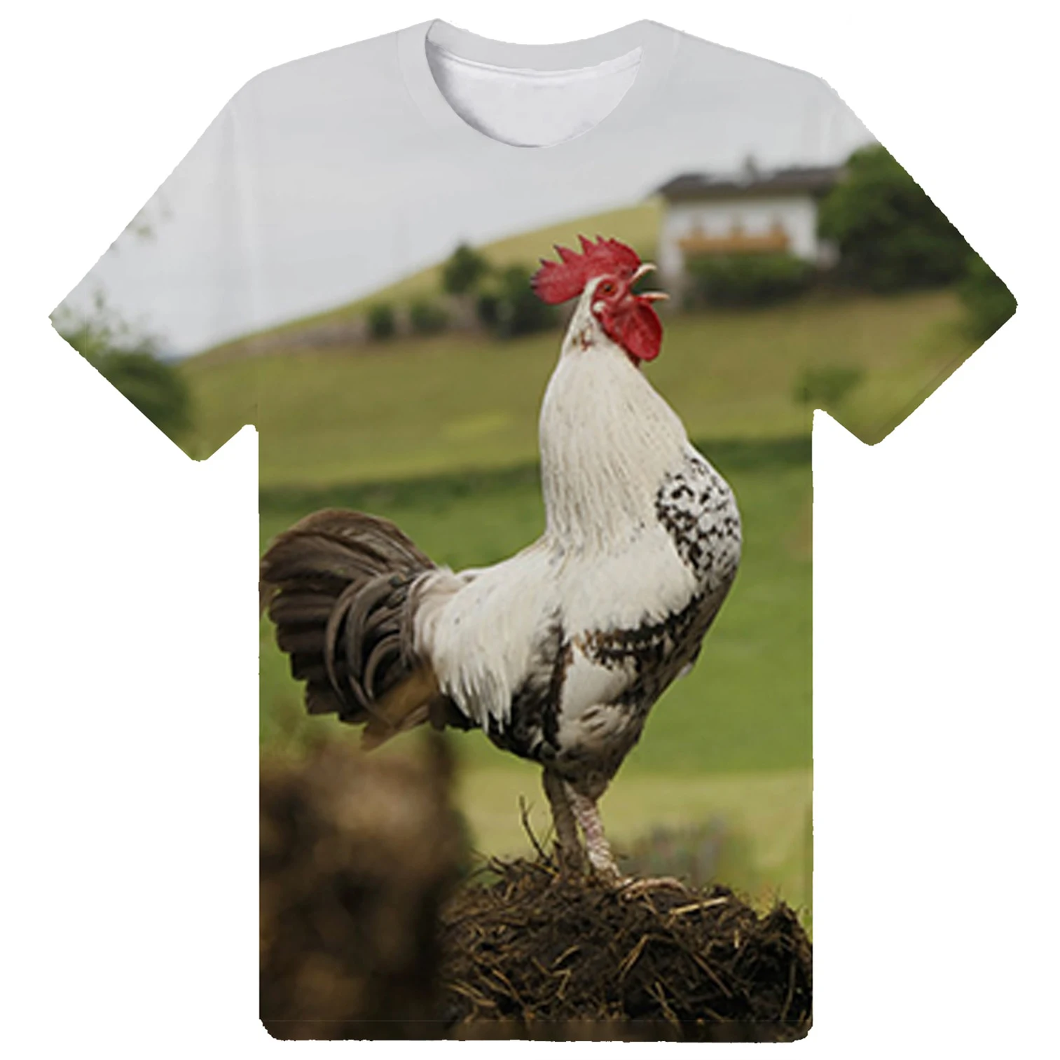 Funny Rooster 3D Print T-shirts Summer Men Woman Short Sleeve Fashion Casual Tees Streetwear Harajuku T Shirt Kids Tops Clothing