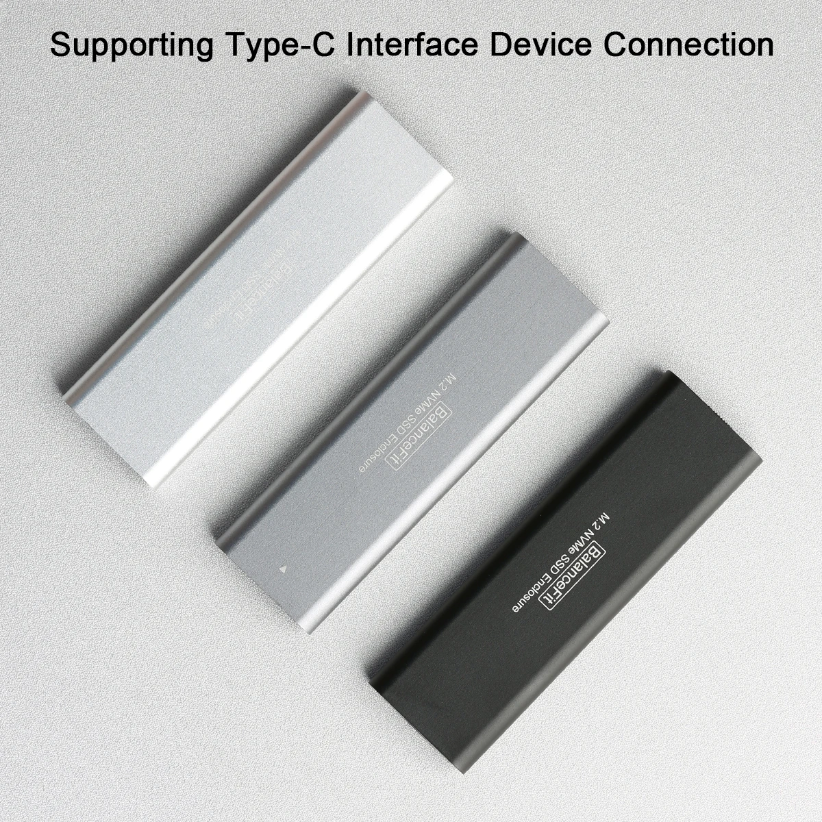 M.2 SSD Case M.2 NVMe SSD Enclosure USB 3.1 Type C Gen2 10Gbps Tool Free M.2 NVMe Solid State Drive Box for PC Laptop