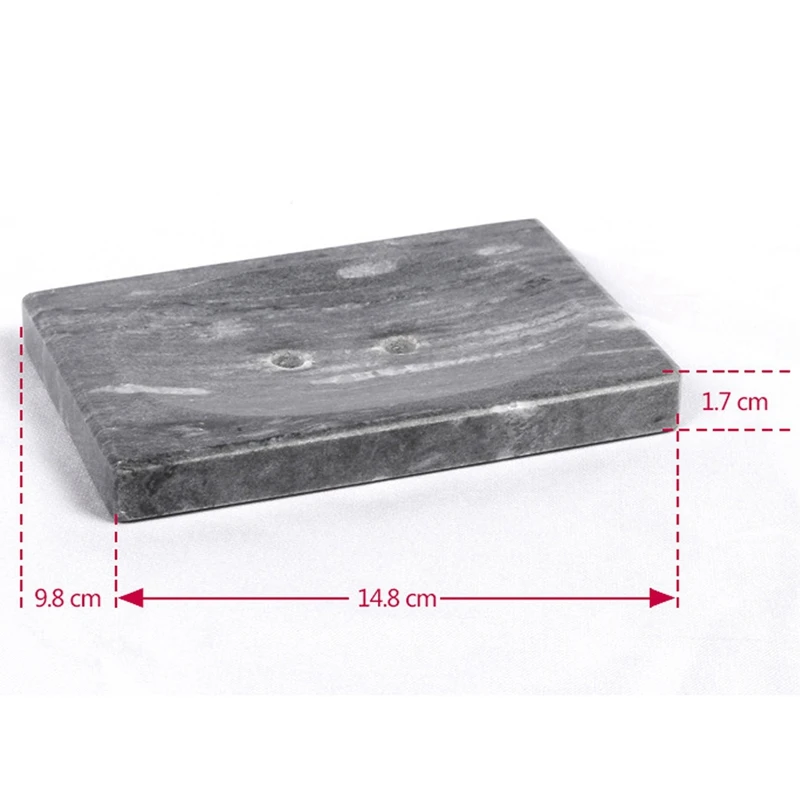 Gray Marble Soap Dish - Polished And Shiny Marble Dish Holder Beautifully Crafted Bathroom Accessory