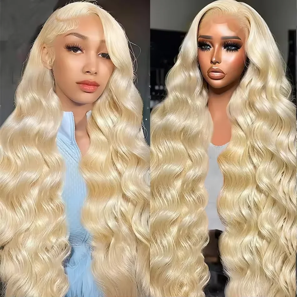 

36 Inches 613 Blonde Body Wave Human Hair Wigs 13x6 13x4 HD Transparent Lace Frontal Wig 200 Density For Women