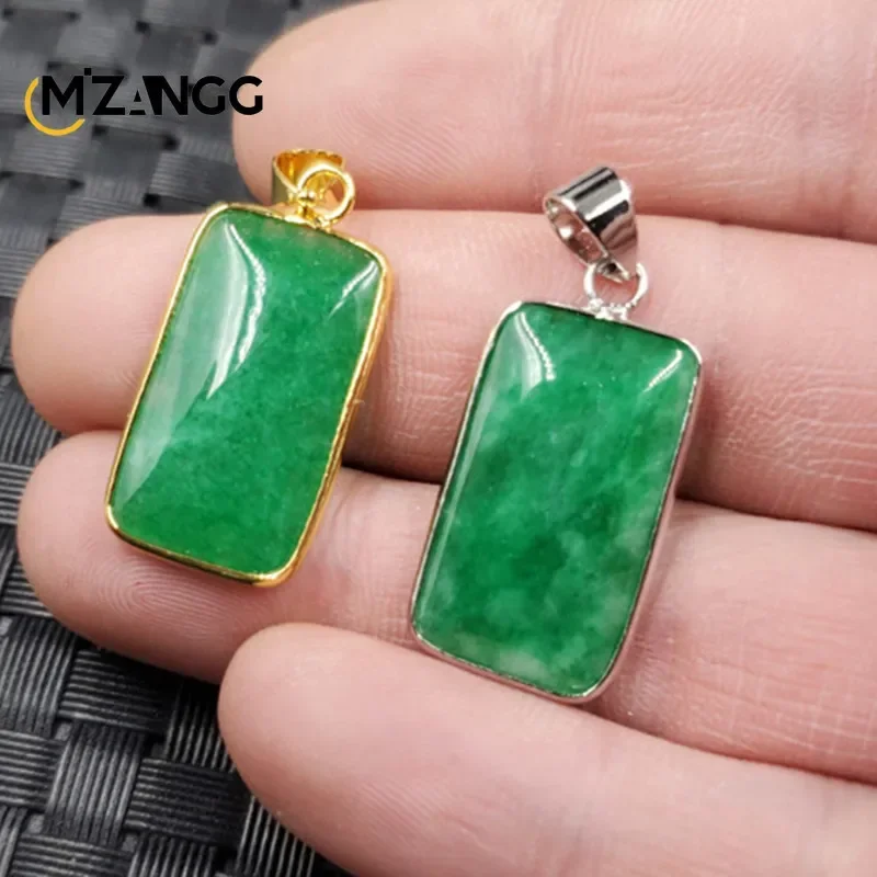 Natural Dry Green Jade Ping An Brand Pendant Yang Green Fashion Men's and Women's Jadeite Necklace Jewelry Lucky Charms