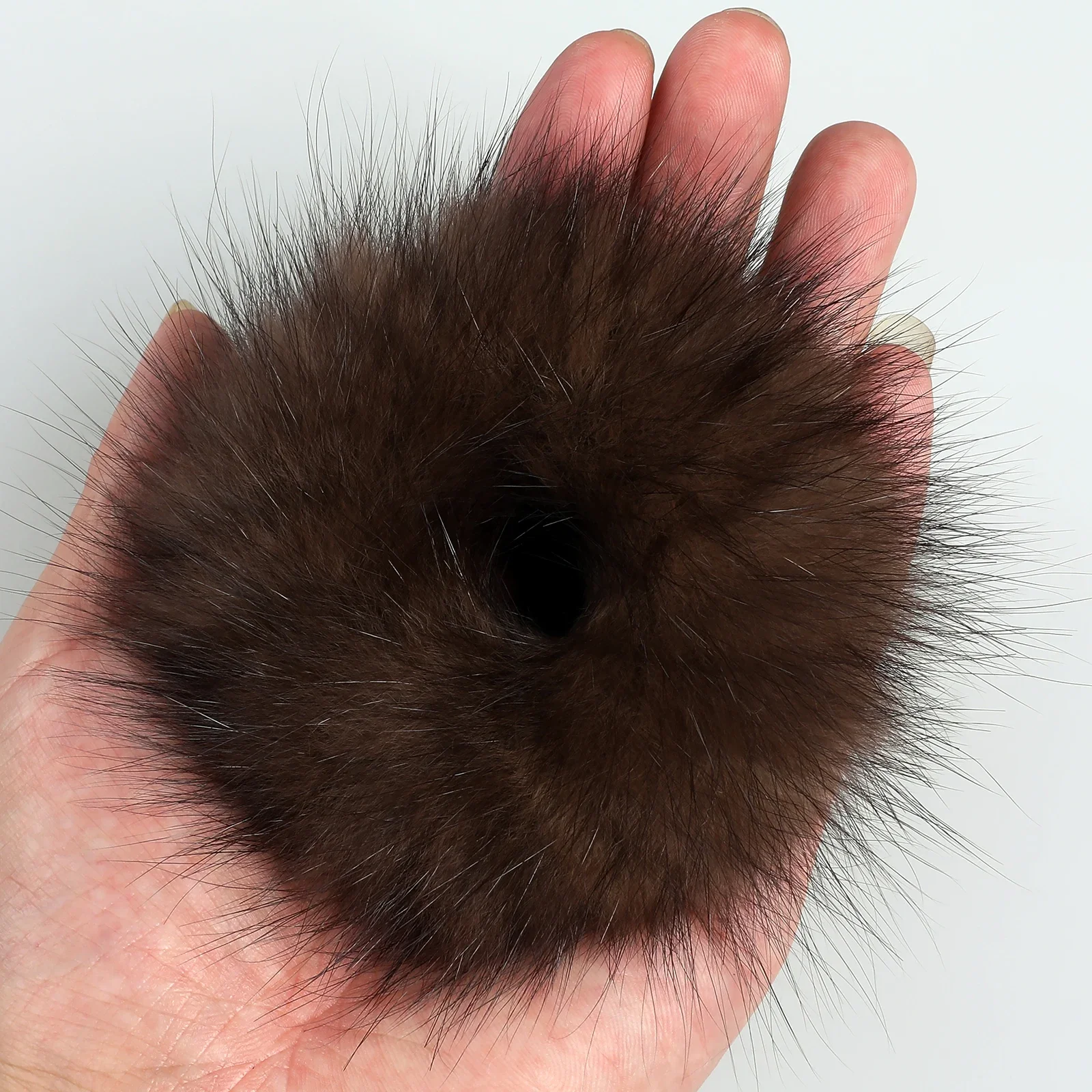 

100% Sable Fur Mink Pom Ponytail Holder Gentle Damage Free Hair Tie Beauty Accessories Womans Girls Hair Care Gift