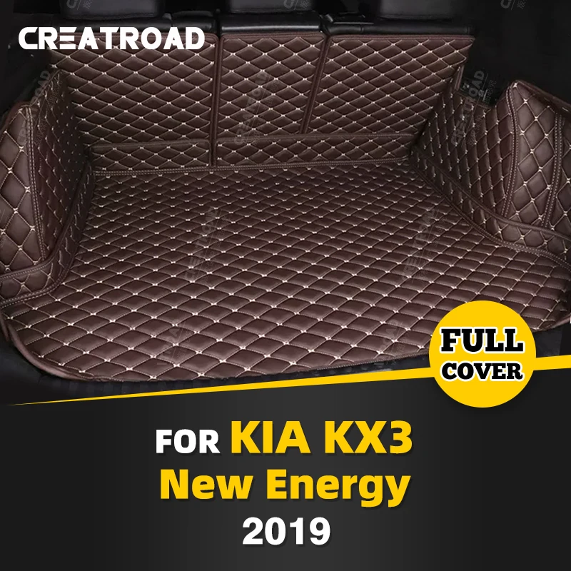 

Auto Full Coverage Trunk Mat For Kia KX3 New Energy 2019 Leather Car Boot Cover Pad Cargo Liner Interior Protector Accessories