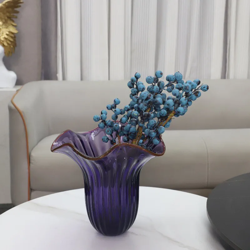 Factory Direct 2026 Modern simple lace cabbage shape glazed flower ornaments porch living room bedroom hotel study home accessor