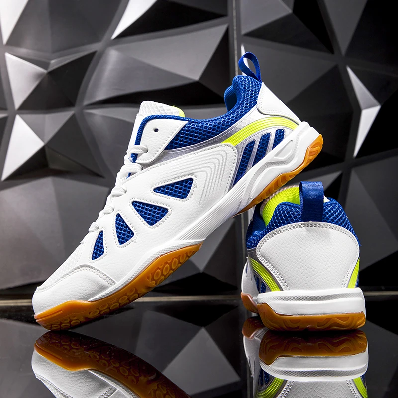 Badminton Trainers for Men and Women Blue Athletic Shoes with Anti-Slip Sole for Indoor and Outdoor Sports Zapatos Altos Hombre