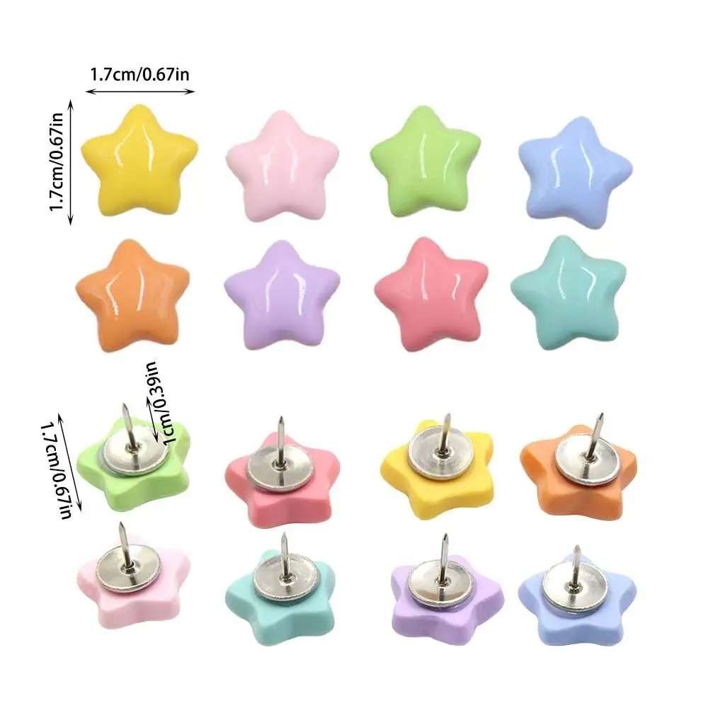 

20/50Pcs DIY Pentagram Push Pins 3D Creative Star Shape Pushpins Multifunctional Colorful Decorative Studs Photo Wall Decor