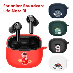 Karikatür kulaklık kutusu kapak anker Soundcore Life Note 3i silikon kablosuz bluetooth kulaklık koruyucu kabuk kılıf kanca ile