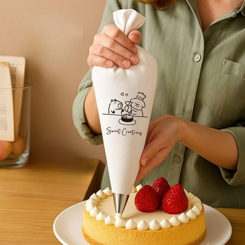 

Thickened Cotton Fabric Piping Bag Household Reusable Large Extruded Bag Waterproof and Oil-proof Cookie Cake Cream Baking Bag