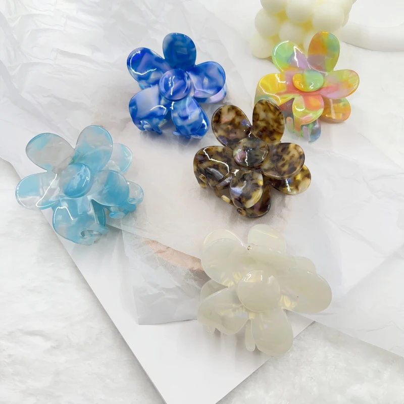 

1 Pcs Ladies' Hair Claw Colorful Korean Flowers Sweet Kawaii Hair Grabs Gentle Versatile High-quality Hair Accessories For Girl