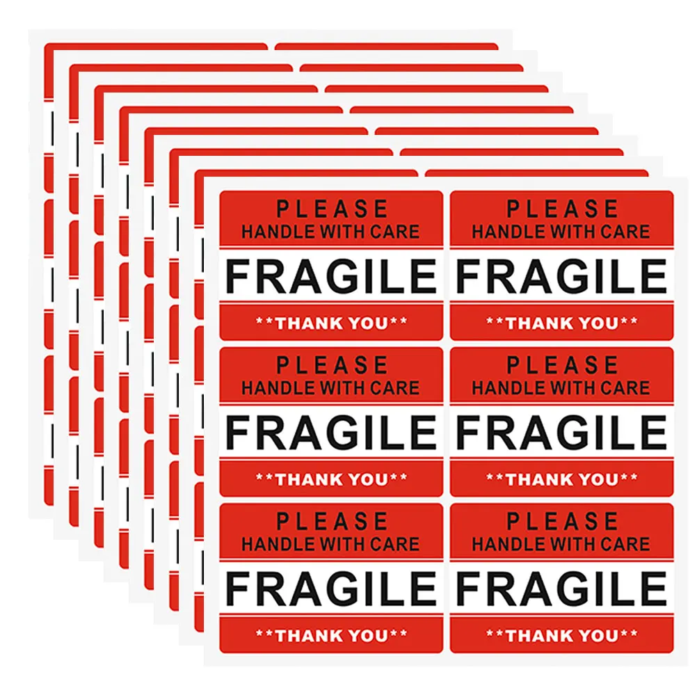 20 Sheets Fragile Warning Stickers Clear Adhesive Shipping Labels For Packaging Protection Fragile Items Glassware Electronics