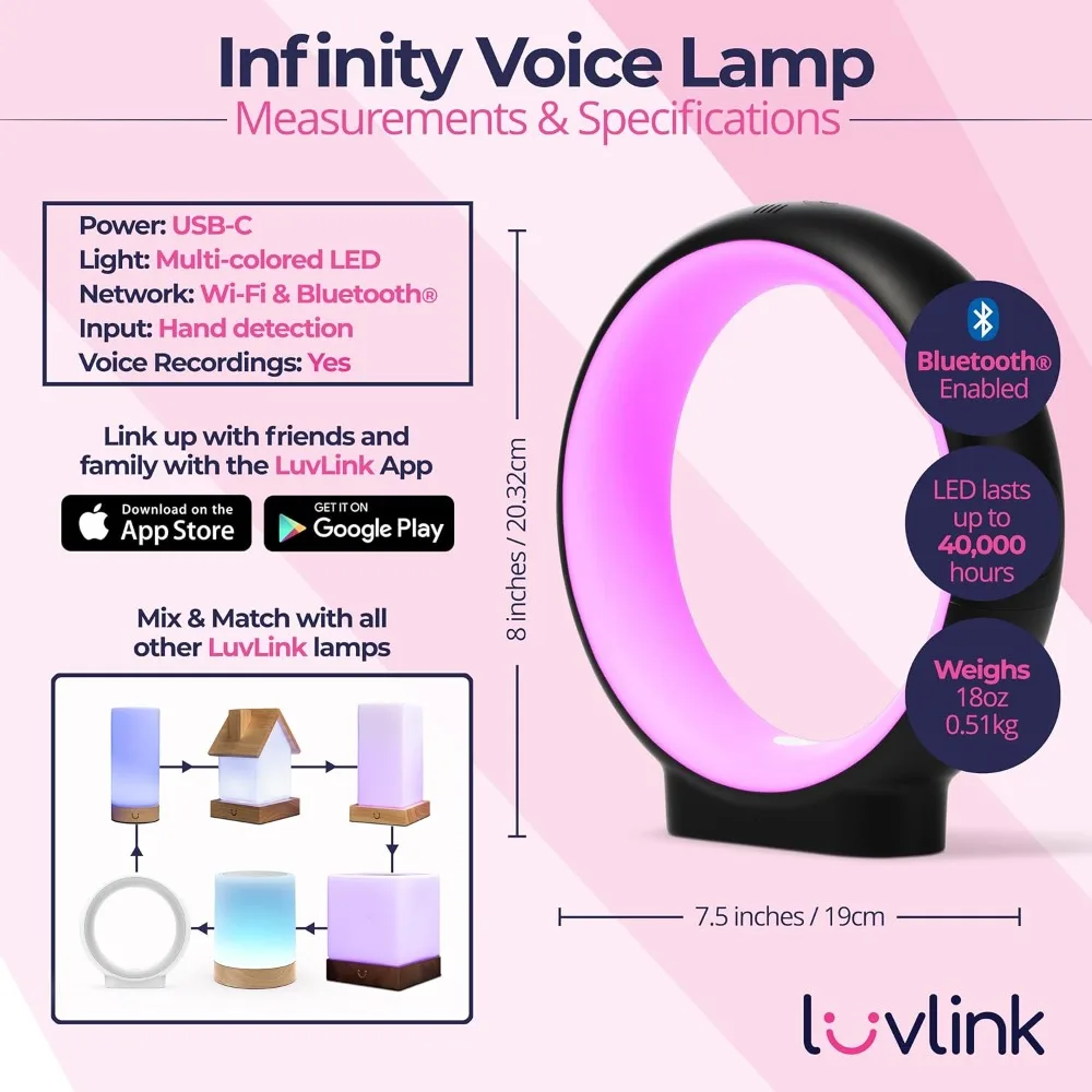 مصابيح الصداقة الحائزة على الجائزة - مجموعة من ثلاثة صوت ومنشط بالصوت وتغيير الألوان باللون الأسود