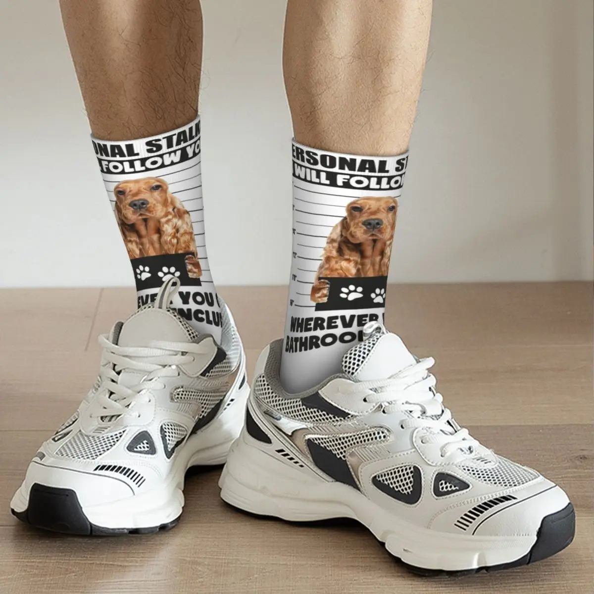 面白いイングリッシュコッカースパニエル子犬ことわざソックス原宿高品質ストッキングオールシーズンロングソックスアクセサリーユニセックス用
