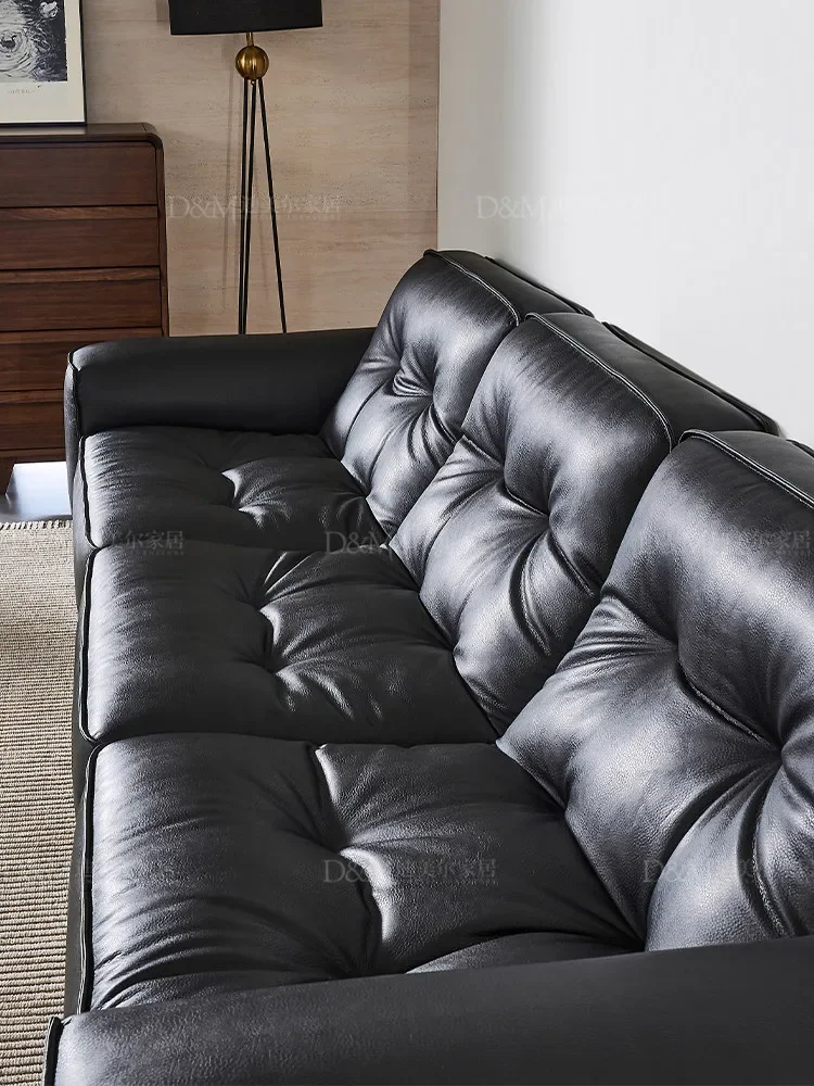 b16 Solid Wood Home Modern Black Walnut Living Room Furniture Inline Sofa