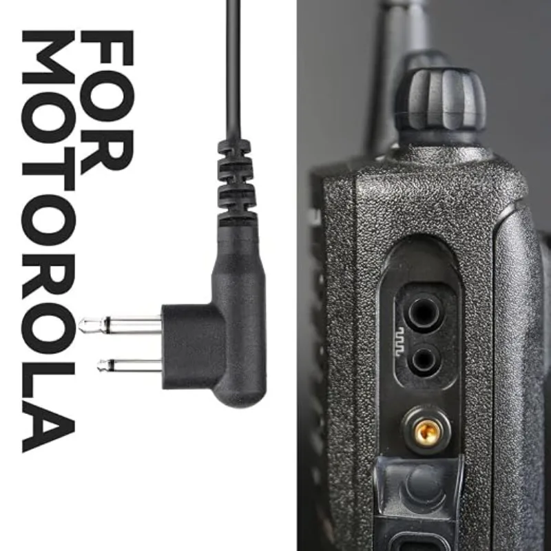 10pcs M-Plug 4 Raw Wires to M1 2 PIN Adapter Durable Coiled Cable for Motorola HYT Black Box Speedcom Two Way Handheld Radios