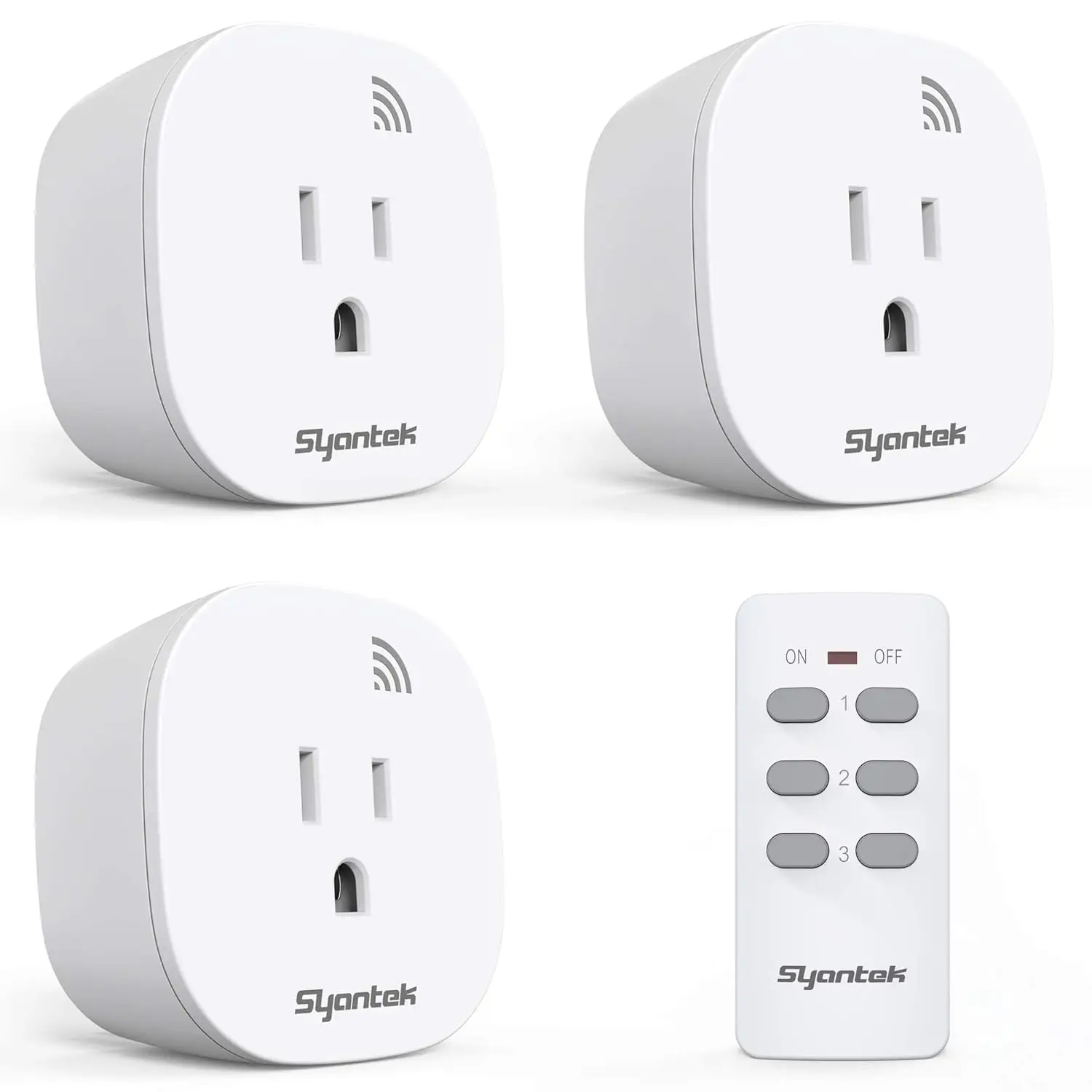 

Remote Control Outlet Wireless Light Switch for Household Appliances, Expandable Kit, 100 ft Range, FCC, ETL Listed, White (3 Outlets + 1 Remote)