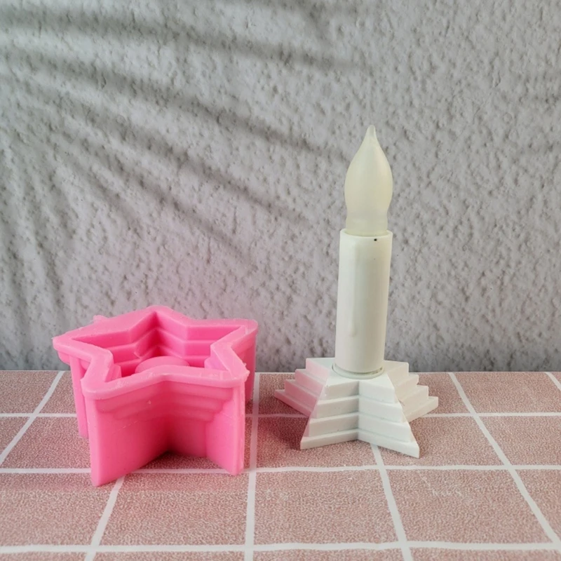 Elegant Star Shaped Candlestick Creation Mold Delicate Star Layered Silicone Candlesticks Mold for Elegant Candlestick