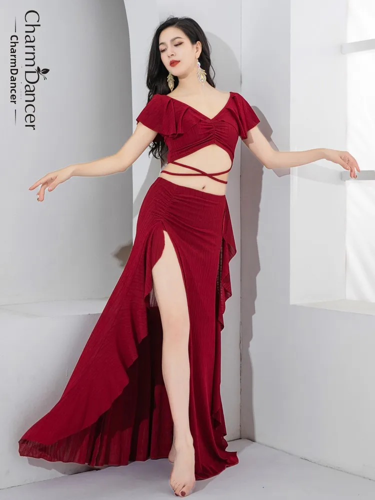 Morbido e semplice costume da ballo orientale Nuovo vestito da pratica 2025 Lotus Le Materiale Set da performance per danza del ventre da donna