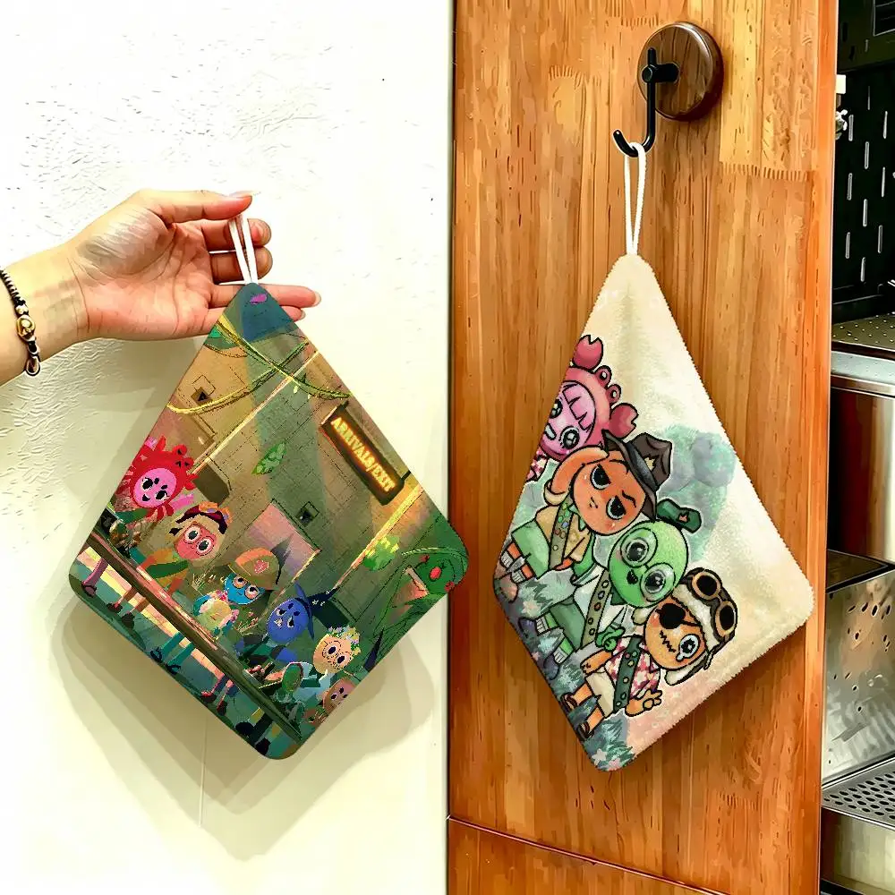 Popular Game Peak Microfiber Hanging Kitchen Towel, Polyester Cotton Material, Multipurpose Hand Wiping Towel for Family