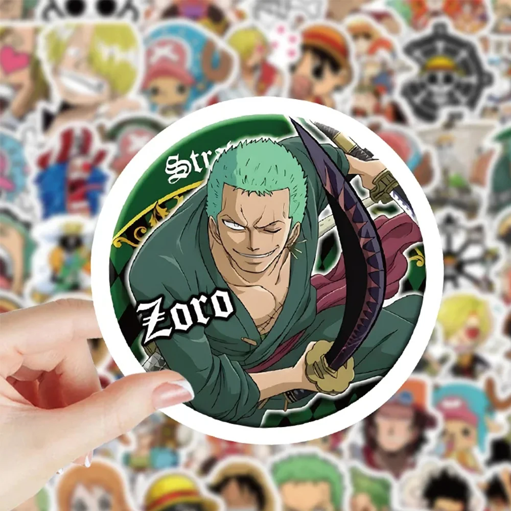 50/100 Stück Kawaii Japan Anime ONE PIECE Aufkleber Niedliche Cartoon Luffy Zoro Graffiti-Sticker Aufkleber für Kinder Spielzeug Handy Gepäck