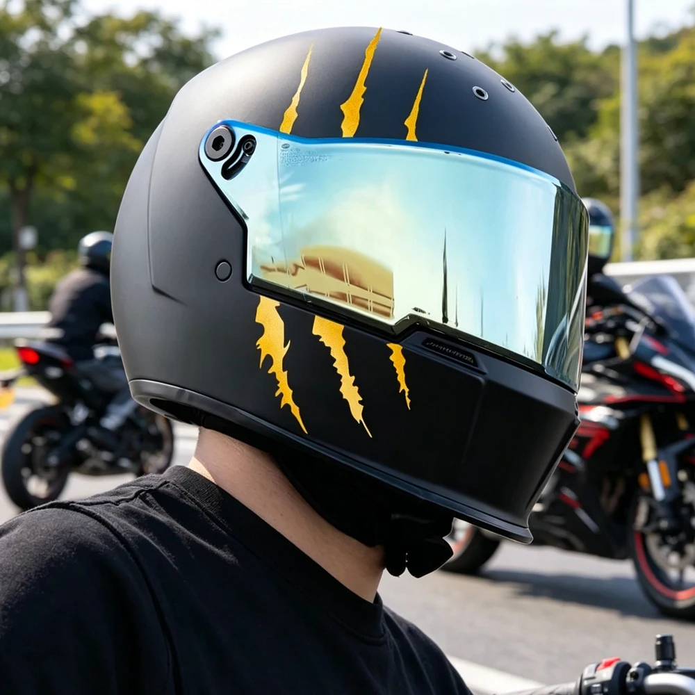 Motorcycle Helmet Stickers Cool Monster Claw Scratch Stripe Vinyl Decals Waterproof DIY Motorbike Fuel Tank Scooter Body Decor