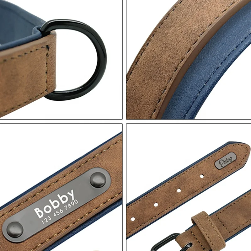 Hot Sale Luxury Training Custom Luxury Manufacturer Dog Collar PU Leather Pet Collar