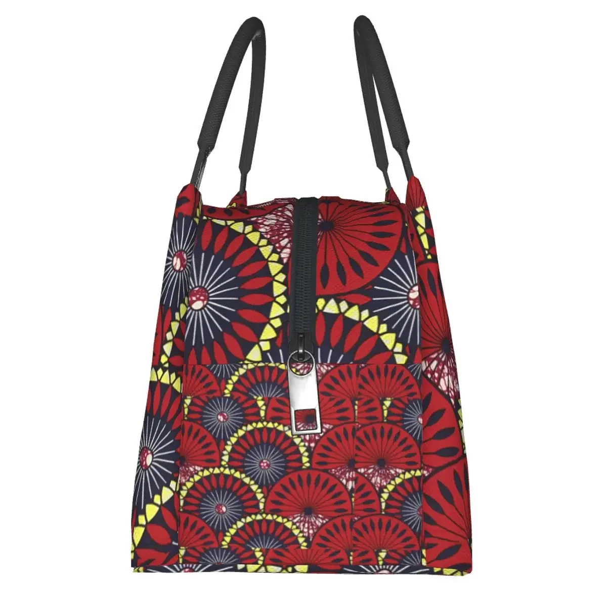 Geometric Ankara Lunch Bag Ethnic Design Fashion Lunch Box For Unisex School Portable Zipper Cooler Bag Custom Tote Food Bags