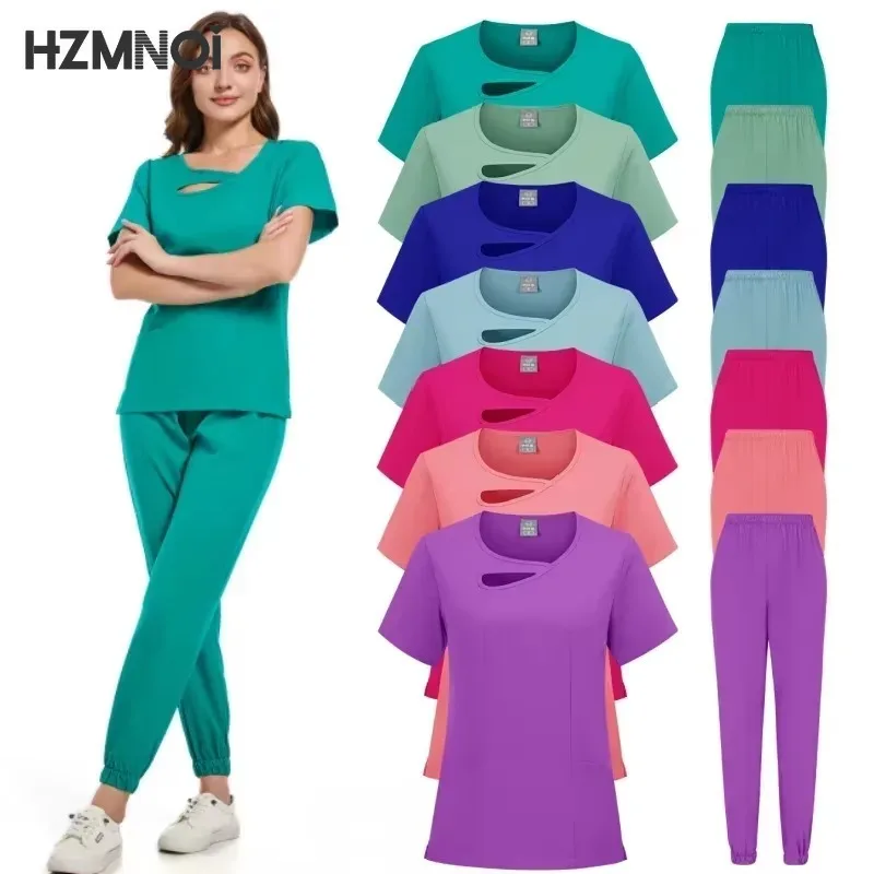 HZMNOI Művi uniforms Nő Tisz állítsa Medikus Ápolónő Szépség Díszterem workwear Klinikai Műtősruha felső nadrágot Gyógyüdülőhely OrvosÄrztin doktornő Ápolás  Angol kosztüm