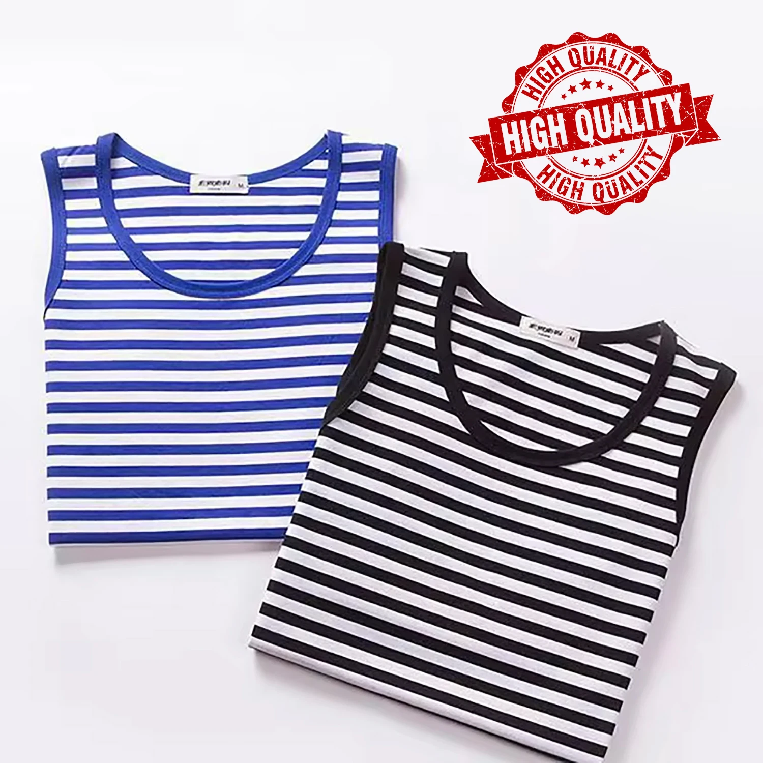 Soviet Russian Airborne Troops VDV Stripes Tank Top 100% Cotton O-Neck Naval Marine Sailor Mens Vest Striped Shirt Telnyashka