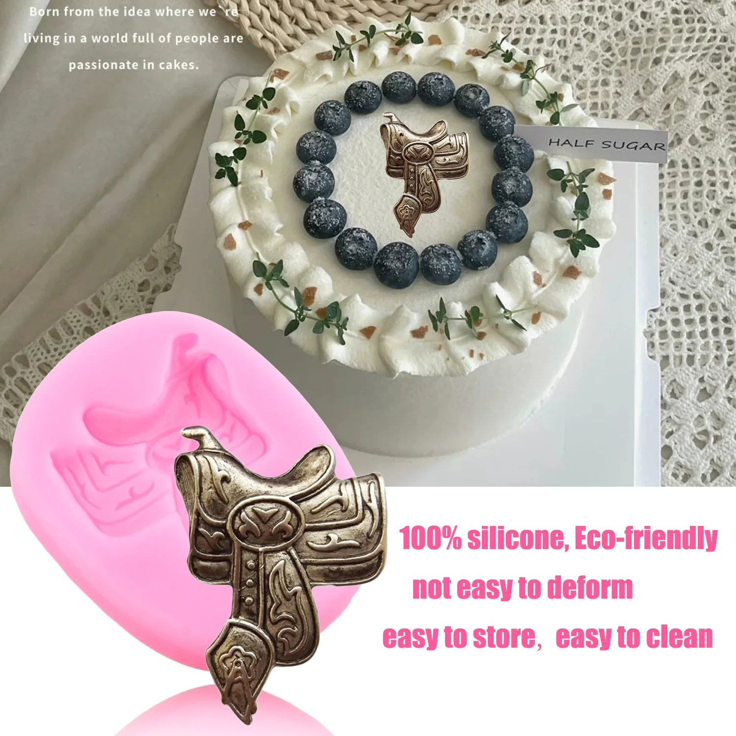 Horse Silicone Mold Horseshoe Fondant Molds Cake Decorating Tools Cowboy Boot Chocolate Gumpaste Mould Candy Resin Clay Moulds